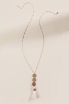 Francesca's Juliana Tasseled Coin Pendant Necklace - Ivory