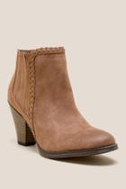 Mia Gale Braided Trim Ankle Boot - Taupe