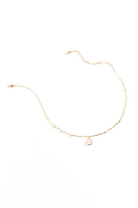 Francesca's Avery Teardrop Necklace - Pale Pink