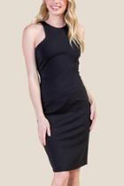Francesca's Justine Ponte Bodycon Dress - Black