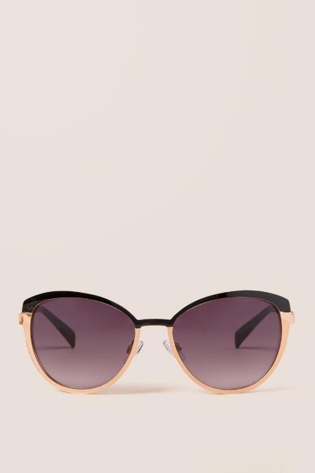 Francesca's Keira Metal Rimmed Sunglasses - Black