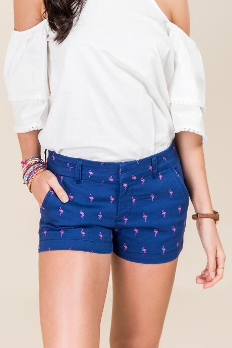 Tiny Flamingo Harper Tab Shorts - Navy