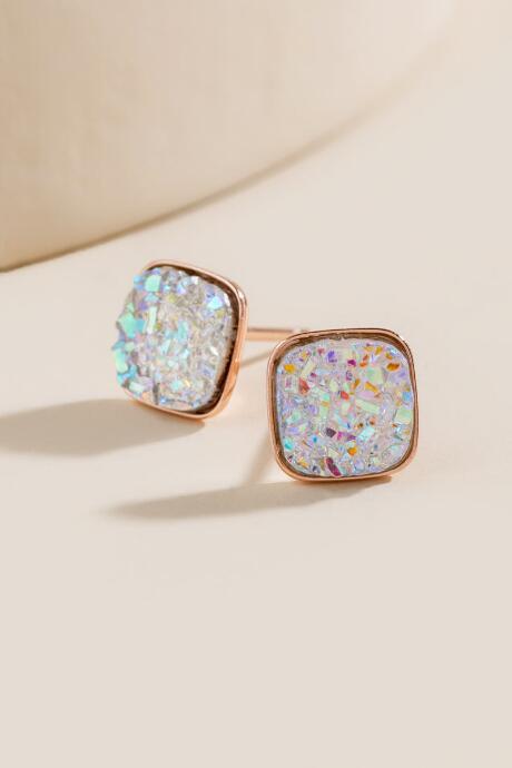 Francesca Inchess Audrey Druzy Sterling Studs - Iridescent