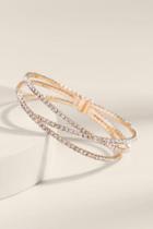 Francesca's Sydney Thin Crystal Bangle Bracelet - Gold