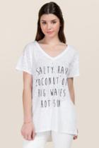 Alya Salty Hair Distressed Graphic Tee - White