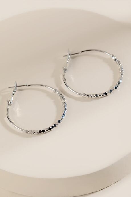 Francesca's Katherine Metal Beaded Hoops - Silver