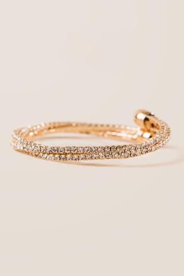 Francesca's Everton Crystal Cuff Bracelet - Crystal