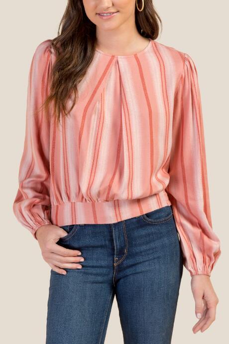 Francesca's Gretchen Meet And Greet Yarn Dye Top - Cinnamon