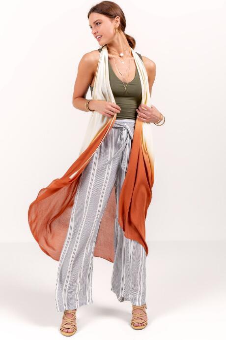 Francesca's Becca Duster Vest - Cinnamon
