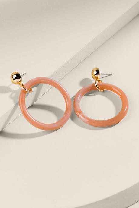Francesca Inchess Alaina Circle Drop Earrings - Pale Pink