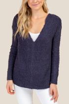 Francesca's Esmerelda Bow Back Sweater - Navy