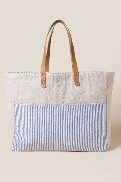 Francesca's Paulina Natural Woven Tote - Natural