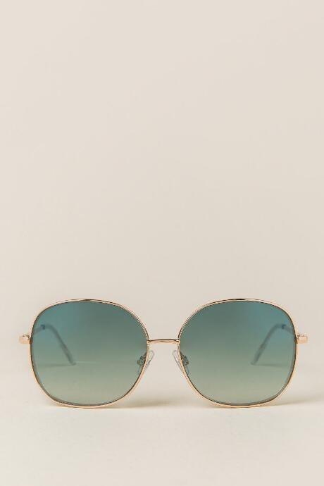Francesca's Jennifer Squared Aviator Sunglasses - Gold