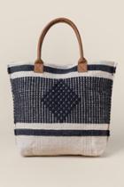 Francesca's Rachel Embroidered Canvas Tote - Black