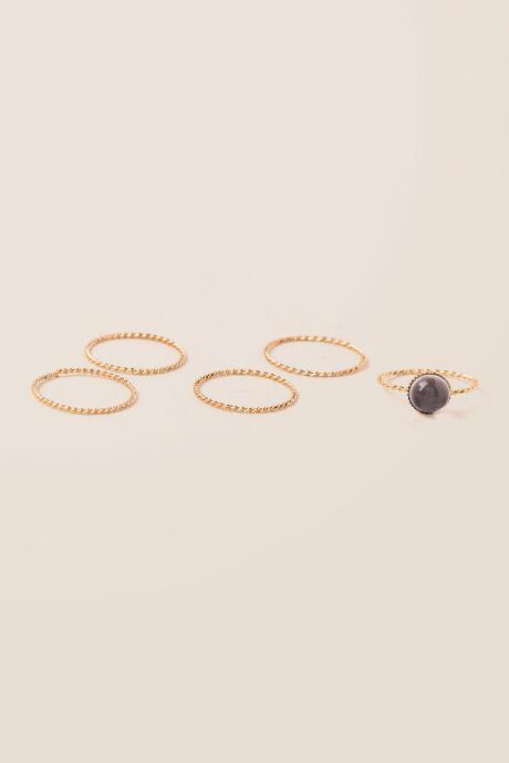 Francesca's Blaire Mood Ring Set In Gold - Multi