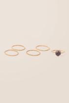 Francesca's Blaire Mood Ring Set In Gold - Multi