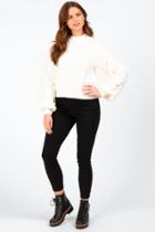 Francesca's Rosalyn Bobble Sleeve Sweater - Ivory