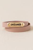 Francesca's Dreamer Leather Wrap Bracelet - Mauve