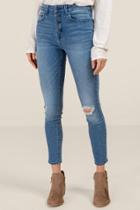 Francesca's Harper Heritage High Rise Exposed Button Jeans - Medium Wash