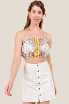 Francesca's Josephine Floral Crop Top - Sunshine