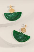 Francesca's Denise Fan Drop Earrings - Forest