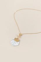 Francesca's Aliza Stone Pendant Necklace In Howlite - White