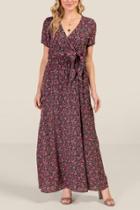 Francesca's Danika Surplus Tie Front Maxi Dress - Black