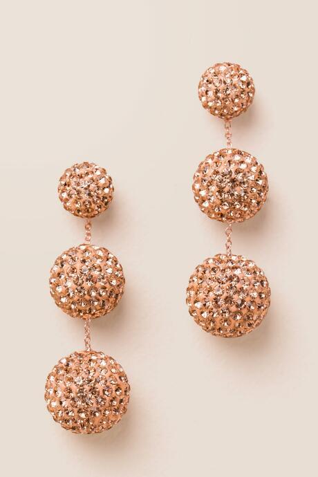 Francesca's Noelle Crystal Bauble Chandelier Earring In Rose Gold - Rose/gold