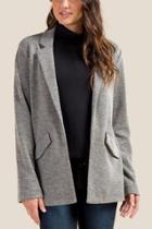 Francesca's Devyn Knit Boyfriend Blazer - Black