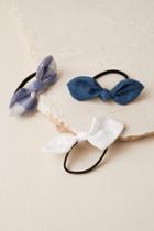 Francesca's Tali Bow Hair Tie Set - Chambray