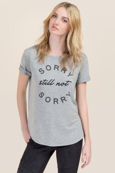 Miami Sorry Still Not Sorry Graphic Tee - Heather Gray