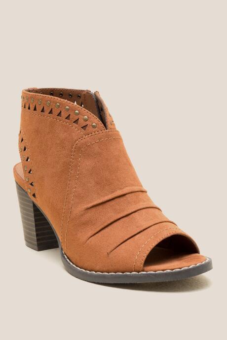 Francesca Inchess Wrenn Scrunch Peep Toe Shootie - Cognac