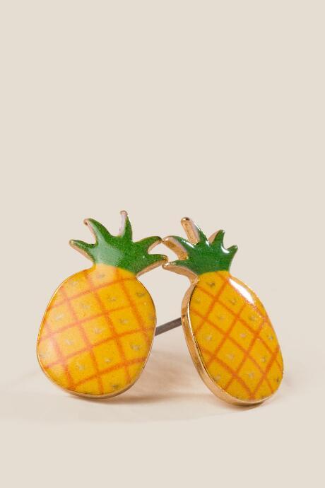 Francesca's Orange Pineapple Studs - Yellow