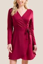 Francesca Inchess Dahlia Faux Wrap Dress - Brick