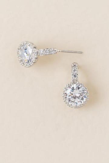 Francesca's Faline Circle Drop Earring - Crystal