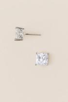 Francesca's Jossa Square Cubic Zirconia Stud Earring - Crystal