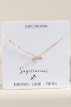 Francesca's Sagittarius Cz Pendant Necklace - Gold