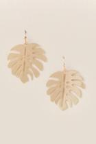 Francesca's Palm Leaf Metal Earrings - Gold