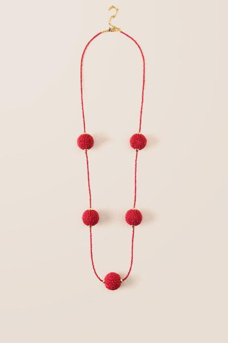 Francesca's Courtney Beaded Necklace In Red - Red