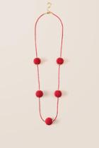 Francesca's Courtney Beaded Necklace In Red - Red