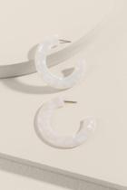 Francesca's Larsa Marbled Resin Flat Hoops - White