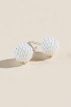 Francesca's Frost Pearl Ball Stud Earrings - Pearl