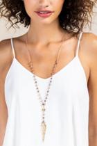 Francesca's Ariel Beaded Arrow Pendant - Rose