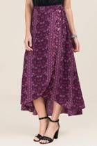 Mi Ami Astra Floral Wrap Skirt - Purple