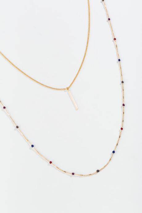 Francesca's Simone Beaded Layered Necklace - Multi