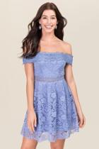 Francesca's Addie Crochet Lace A-line Dress - Oxford Blue