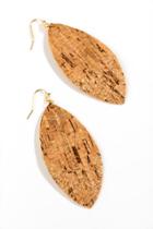 Francesca's Hadley Cork Leaf Earring - Natural