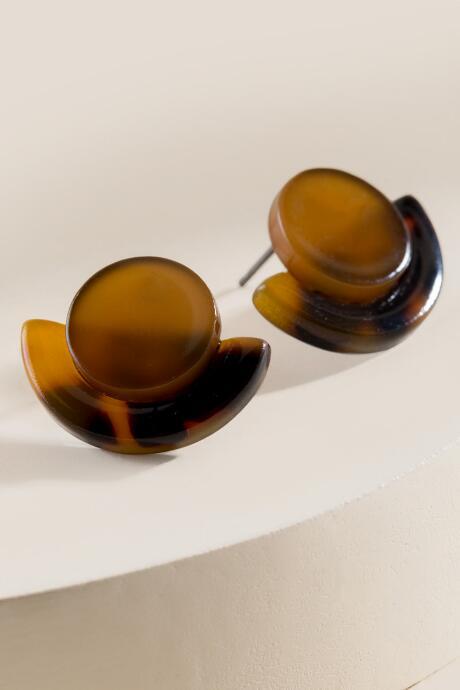 Francesca's Dayleigh Tortoise Stud Earrings - Amber