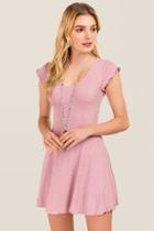 Alya Marabella Ribbed Knit Dress - Rose