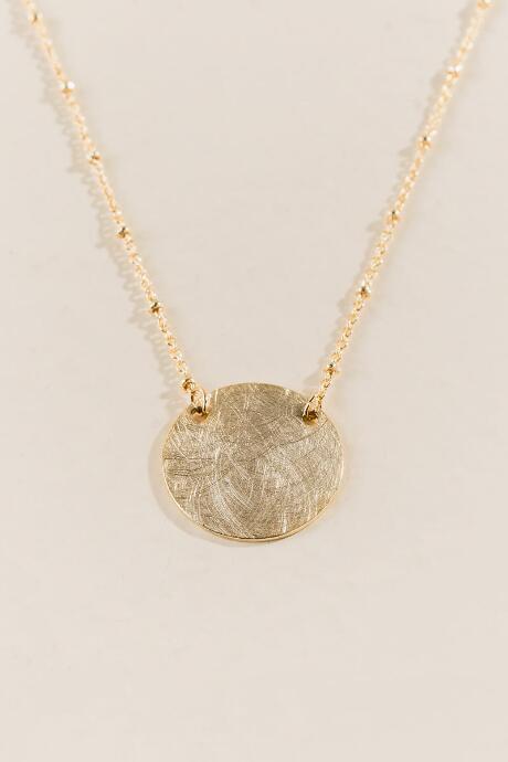 Francescas Nieve Brushed Coin Pendant - Gold